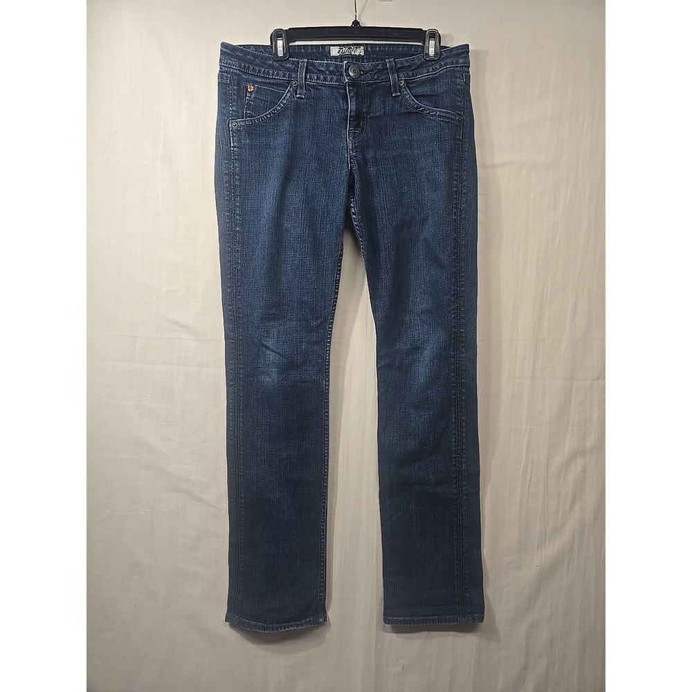 Hudson Jeans Womens 32 Blue Boot Made USA Low Rise Stretch‎ Denim Flap Pockets